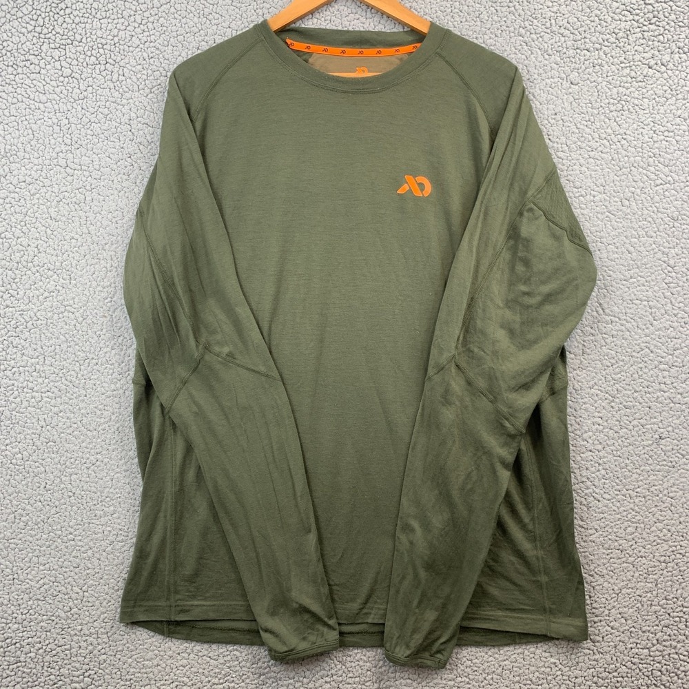 First Lite Aerowool Wick Ultralight 150 Long Sleeve Baselayer Men's 2XL Green